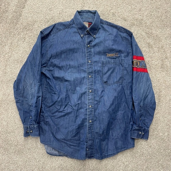Wrangler TwentyX Other - Wrangler TwentyX Denim Shirt Mens XL Blue Western Rodeo Embroidered Long Sleeve